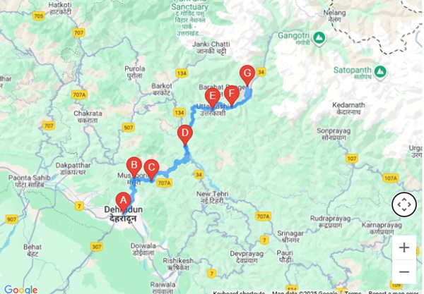 Dayara Bugyal Route Map