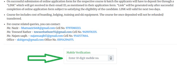 IISM Gulmarg Tehri Water Skiing Mobile Verification
