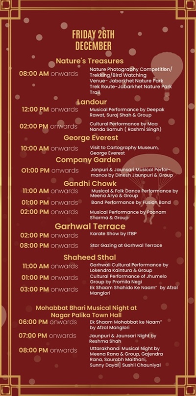 Mussoorie Winterline Schedule